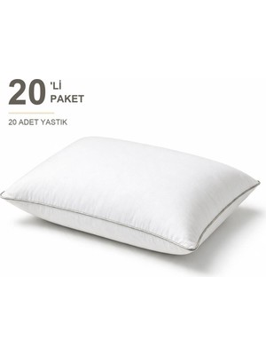 Elarque Biyeli Yastık 20'li Paket 50X70 cm 1100 gr Boncuk Silikon Elyaf Dolgulu