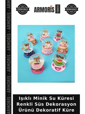 Armoris Işıklı Minik Su Küresi Renkli Süs Dekorasyon Ürünü Dekoratif Küre
