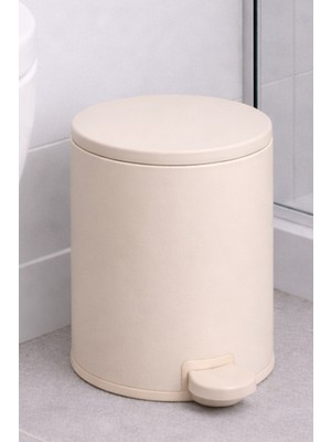 Elarque Cigo 3 Lt Banyo Mutfak Ofis Çelik Çöp Kovası - Mat Bej