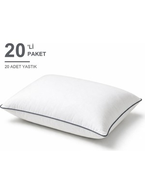 Elarque Biyeli Yastık 20'li Paket 50X70 cm 1100 gr Boncuk Silikon Elyaf Dolgulu