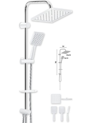 Elarque Duscheline Pera Chrome White Robot Duş Seti