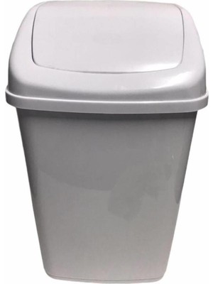 Elarque Sallanır Kapak Ofis Banyo Mutfak Bahçe Çöp Kutusu Kovası / 35 Litre / Beyaz