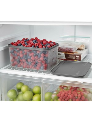 Royal Rain Store Deconox No Frost Silikon Yumuşak Kapalı Saklama Kabı Dondurucu ve Buzluk Saklama Kabı 3150 Ml, Kapaklı No Frost Saklama Kabı 3150 Ml, Derin Dondurucu Saklama Kabı 3150 ml
