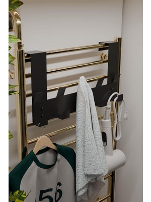 Happy Trend Siyah Havlupan Askısı Banyo Petek Askısı ve Havlu Askılığı, Banyo Peteği Askılığı MT104S