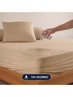 Happy Trend Kahverengi Sıvı Geçirmez Alez - Tek-Çift Kişilik Alez - Mikrofiber Kumaş - Fitted(Yatağı Saran) Alez - Yatak Koruyucu Alez-Çarşaf (90X190)