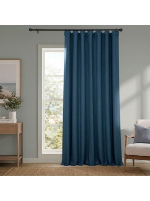 Happy Trend Half Price Drapes Boch-Ln-Dw-P Keten Karartma Perdesi, Ekstra Geniş, 100 x 96 Cm, Indigo