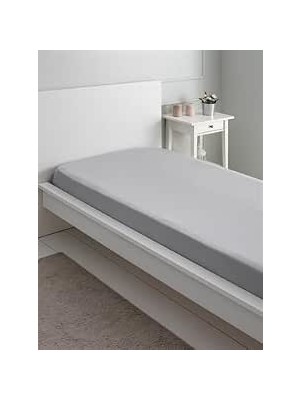 Happy Trend Çift Kişilik Battal Boy 180X200 Lastikli Penye Çarşaf - Açık Gri