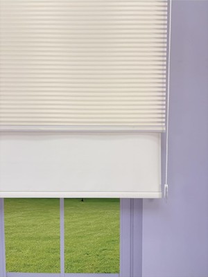 Happy Trend Perde Luna Serisi Ekru Tül Ekru Stor Perde Işık Kontrollü, Çift Mekanizmalı, Kolay Montaj 230 x 200