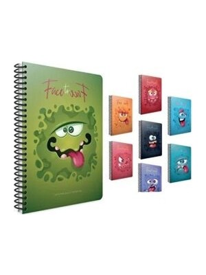 TeknoKapsül Gıpta Face To Face Spiralli Karton Kapak Defter A4 80YP Çizgili