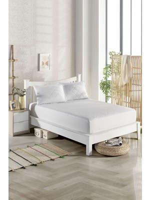 Happy Trend Yatağı Alezi Alez Yatak Koruyucu Alez Pamuklu Kapitoneli Fitted (70X140) Beyaz