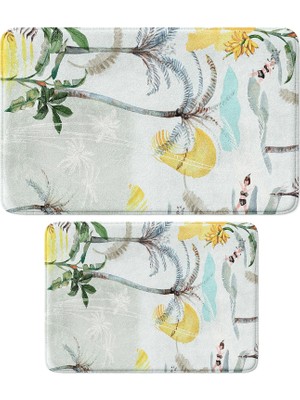 Happy Trend 2'li Takım Banyo Paspası, Kaymaz Taban, Makinede Yıkanabilir (40X60_50X80)