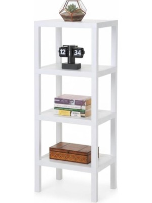 Happy Trend 4 Katlı Köşe Rafı | Banyo, Mutfak ve Kiler Için Yer Tasarruflu Organizer | Çok Amaçlı Plastik Raf | 4 Farklı Renk Seçeneği (38X29X100CM) (Beyaz)