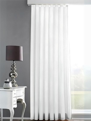 Happy Trend Perde (2736) Saten Güneşlik Perde Beyaz Beyaz 260 x 270