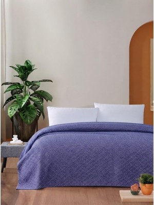 Happy Trend Tek Kişilik Pike Pamuklu Yatak Örtüsü 170X230 Indigo