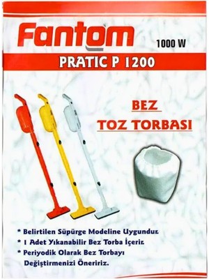 Royal Rain Store Fantom ile Uyumlu Pratik P1200 - Speedy Du 2000 - Beyaz Toz Torbası - 15 Adet