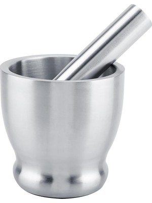 Royal Rain Store Orret Home 304 Paslanmaz Çelik Havan Seti – Kaymaz Tabanlı,sarımsak Ezici, Baharat ve Ot Öğütücü, Profesyonel Mutfak Gereci, Kolay Temizlenebilir Ergonomik Tasarım (Ø 12,5 Cm)