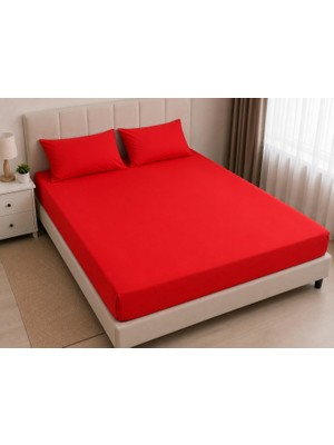 Happy Trend Çift Kişilik Lastikli Çarşaf 200X200+30 cm (Kırmızı)
