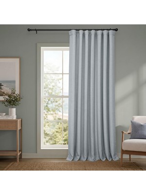 Happy Trend Half Price Drapes Boch-Ln-Dw-P Keten Karartma Perdesi, Ekstra Geniş, 100 x 84 Cm, Gri Kırçıllı