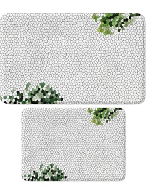 Happy Trend 2'li Takım Banyo Paspası, Kaymaz Taban, Makinede Yıkanabilir (40X60_50X80)