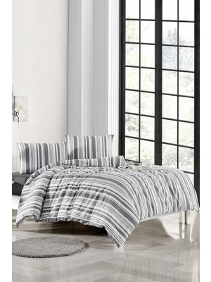 Happy Trend Parker Nenanresim Takımı Tek Kişilik 100X200 Lastikli Çarşafyorgan Kılıfıy.kılıfı Çizgili Beyaz, Ely Parker, 100 x 200