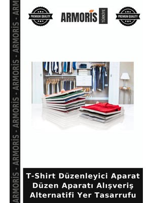 Armoris T-Shirt Düzenleyici Aparat Düzen Aparatı Alışveriş Alternatifi Yer Tasarrufu