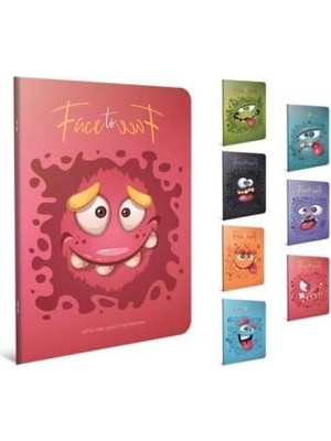 TeknoKapsül Gıpta Face To Face Tel Dikiş Karton Kapak Defter A4 80YP Kareli