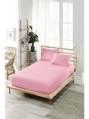 Happy Trend Parker Kolay Ütülenen Lastikli Çarşaf Takımı-Kumaş-Yüksek Yataklar-Pembe 90X190
