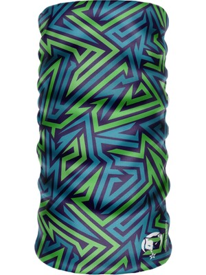 Happy Trend Dijital Desing Seamless +Uv Mavi Renkli Desenli Boyunluk Bandana Buff Saç Bandı Maske Balaklava Toka