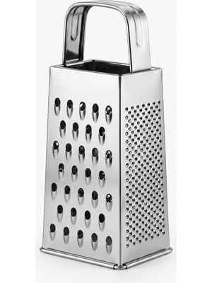 Royal Rain Store Paslanmaz Çelik 4'ü 1 Arada Rende, Kompakt Tasarım, 18X8X6 Cm, Peynir Sebze ve Meyve Rendesi