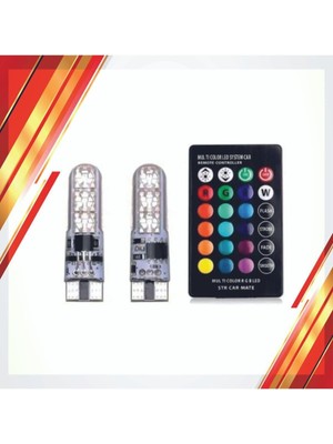Royal Rain Store Kumandalı Rgb T10 Park Ledi Far Ledi Renkli Park Ampulü