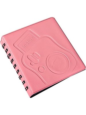 Royal Rain Store Instax Spiralli Polakart Fotoğraf Albümü, 6X9CM, 68 Fotoğraf Kapasitesi (Pembe)