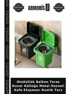 Armoris Otoküllük Balkon Teras Duvar Küllüğü Metal Hazneli Kafe Ekipmanı Rustik Tarz