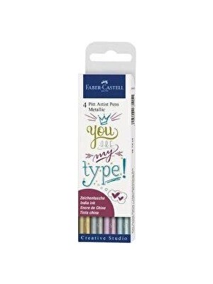 TeknoKapsül Faber-Castell Pitt Artist Pen Kaligrafi Seti Metalik 4 Renk