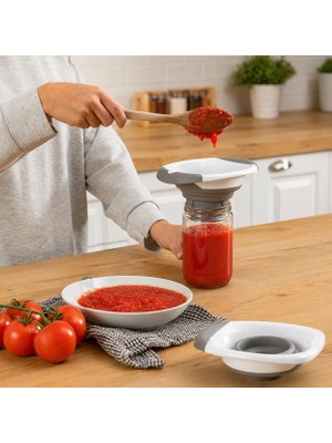 Royal Rain Store Katlanabilir Huni, Konserve ve Salça Kavanoz Hunisi, Akordiyon Tasarımlı Mutfak Hunisi, Kavanoz Dolum Aparatı