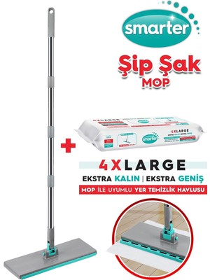 Royal Rain Store Smarter Yeni Şip Şak Mop + Yer Havlusu Otomatik El Değmeden Tüm Bezlerle Uyumlu Temizlik Seti Paspas