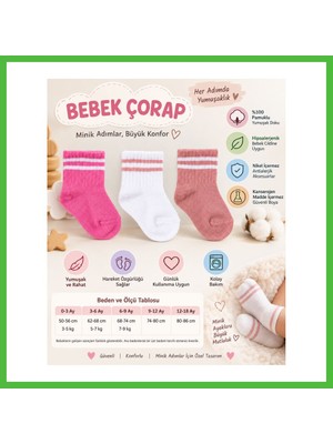 Bezos Assn Bebek Çorap USB2206 Rose Adet Fiyatıdır · Beden: 12-18 Ay · Renk: Rose Arz
