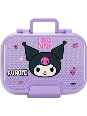 Royal Rain Store Wiggle Bento Lunchbox Kuromi Tek Katlı 2 Bölmeli Paslanmaz Çelik Sefer Tası