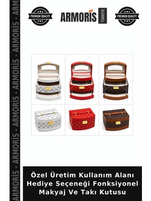Armoris Özel Üretim Kullanım Alanı Hediye Seçeneği Fonksiyonel Makyaj ve Takı Kutusu