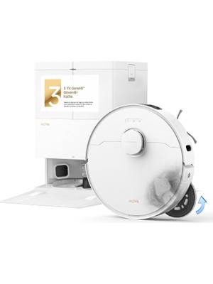 Royal Rain Store Mova E50 Pro Ultra Robot Süpürge, 30.000 Pa Emiş Gücü, 100 °c Sıcak Su ile Paspas Temizleme, Kendi Kendini Temizleyen Istasyon, Uzatılabilir Paspas, Dolanmayı Önleyen Fırça, 3 Yıl Garanti