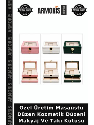 Armoris Özel Üretim Masaüstü Düzen Kozmetik Düzeni Makyaj ve Takı Kutusu