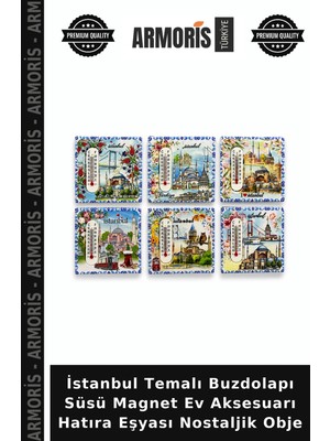 Armoris Istanbul Temalı Buzdolapı Süsü Magnet Ev Aksesuarı Hatıra Eşyası Nostaljik Obje
