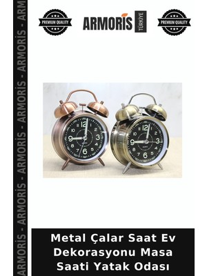 Armoris Metal Çalar Saat Ev Dekorasyonu Masa Saati Yatak Odası