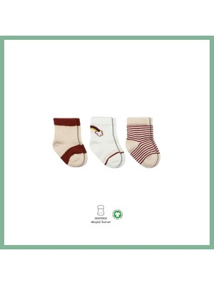 Bşk Virgo 3'lü Penye Rainbow Soket Çorap BS10113 Kiremit · Beden: 0-3 Ay · Renk: Kiremit BSK2026