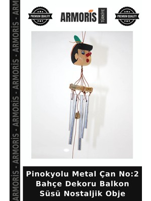 Armoris Pinokyolu Metal Çan No:2 Bahçe Dekoru Balkon Süsü Nostaljik Obje