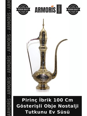 Armoris Pirinç Ibrik 100 cm Gösterişli Obje Nostalji Tutkunu Ev Süsü