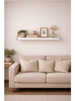 30MM Tekli Uçan Duvar Rafı Set Gizli Raf- Beyaz - 15X30