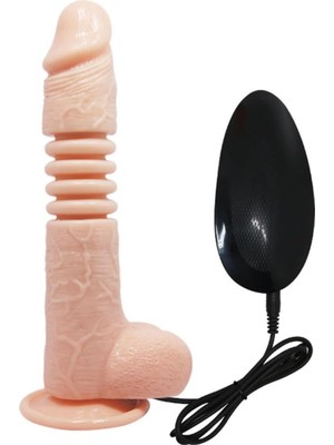 Royal Rain Store Truvashop 22 cm Akordiyon Oynarbaşlı Titreşimli Vibratör Tasarım Dildo Ten