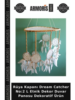 Armoris Rüya Kapanı Dream Catcher No:2 L Etnik Dekor Duvar Panosu Dekoratif Ürün