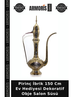 Armoris Pirinç Ibrik 150 cm Ev Hediyesi Dekoratif Obje Salon Süsü