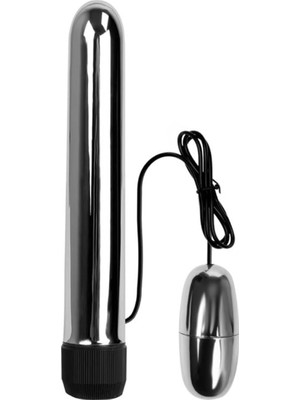Royal Rain Store Titreşimli Metal Vibratör 17 cm Anal ve Vajinal Mastürbatör